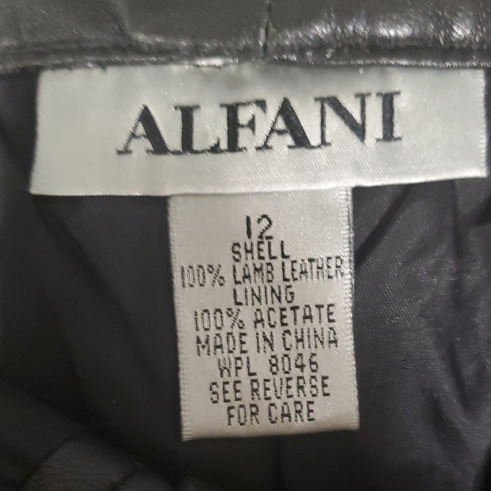 Vtg Alfani Black  Leather Pants - Picture 11 of 13